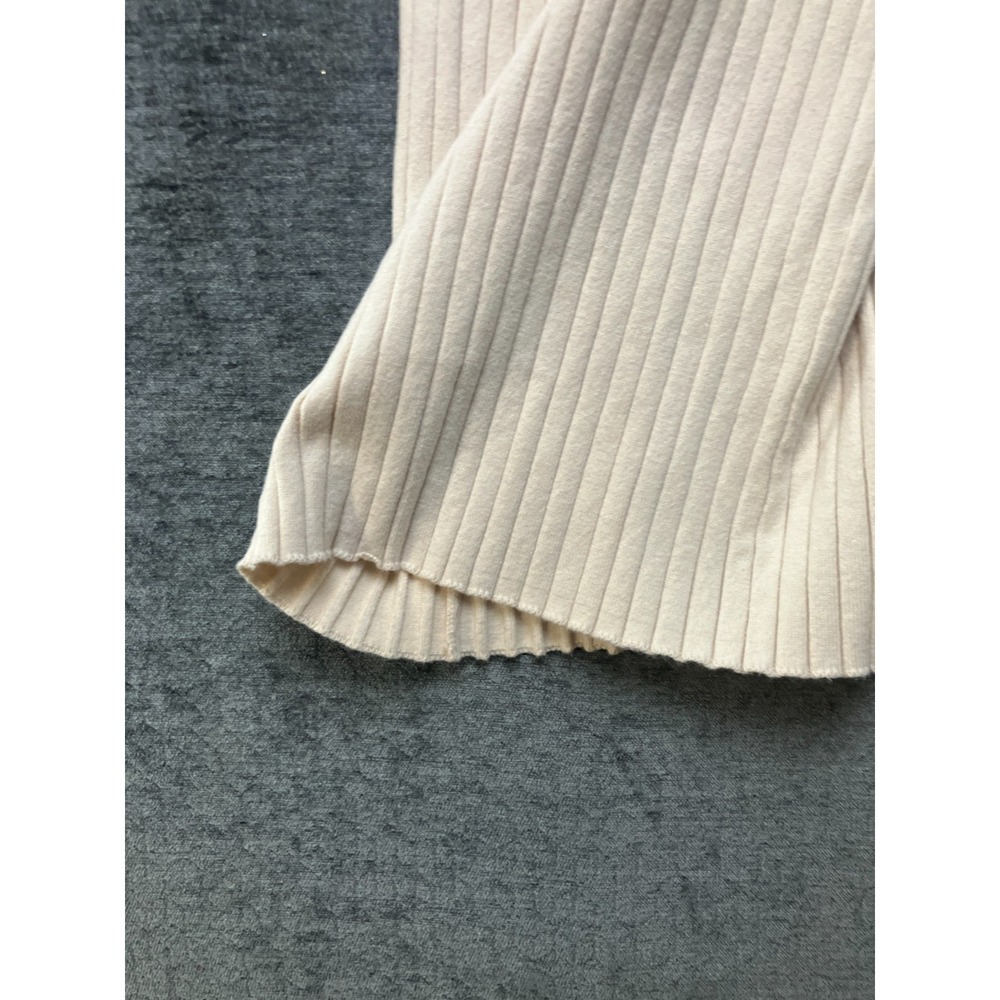 Forever 21‎ Sweater Dress Womens Medium Ivory Ribbed Knit V Neck Button Front - Picture 4 of 13
